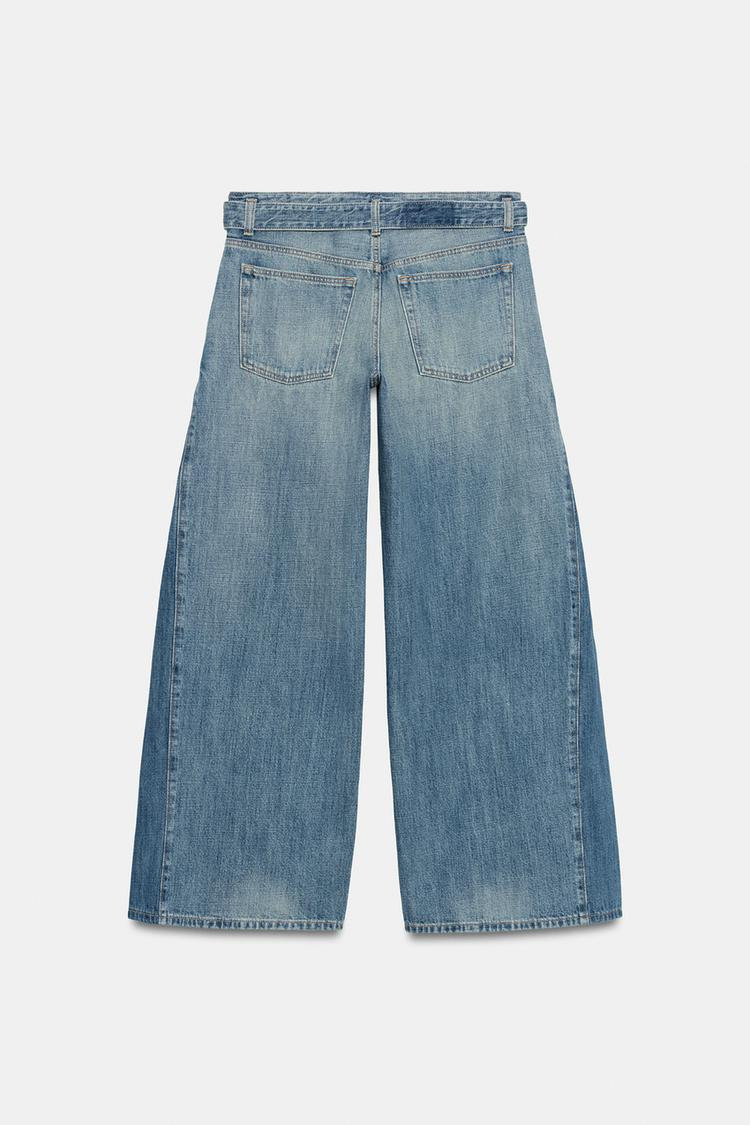 TRF BELTED MID-WAIST JEANS