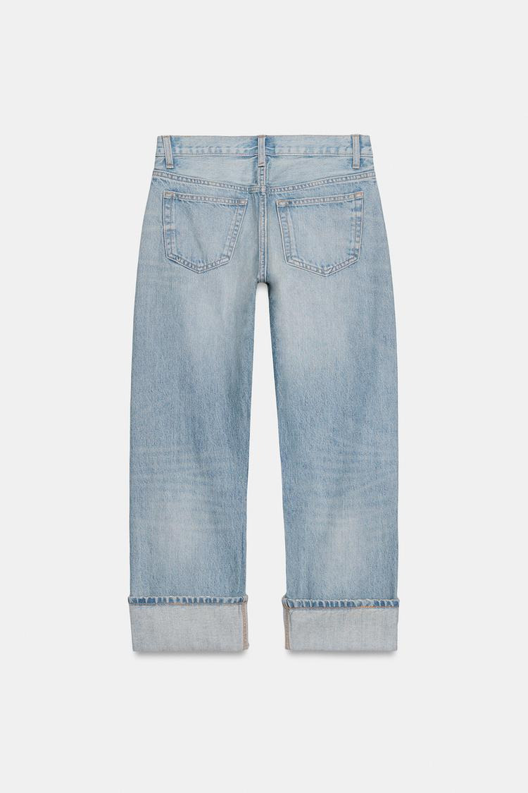 TRF FOLD-UP STRAIGHT MID-WAIST JEANS