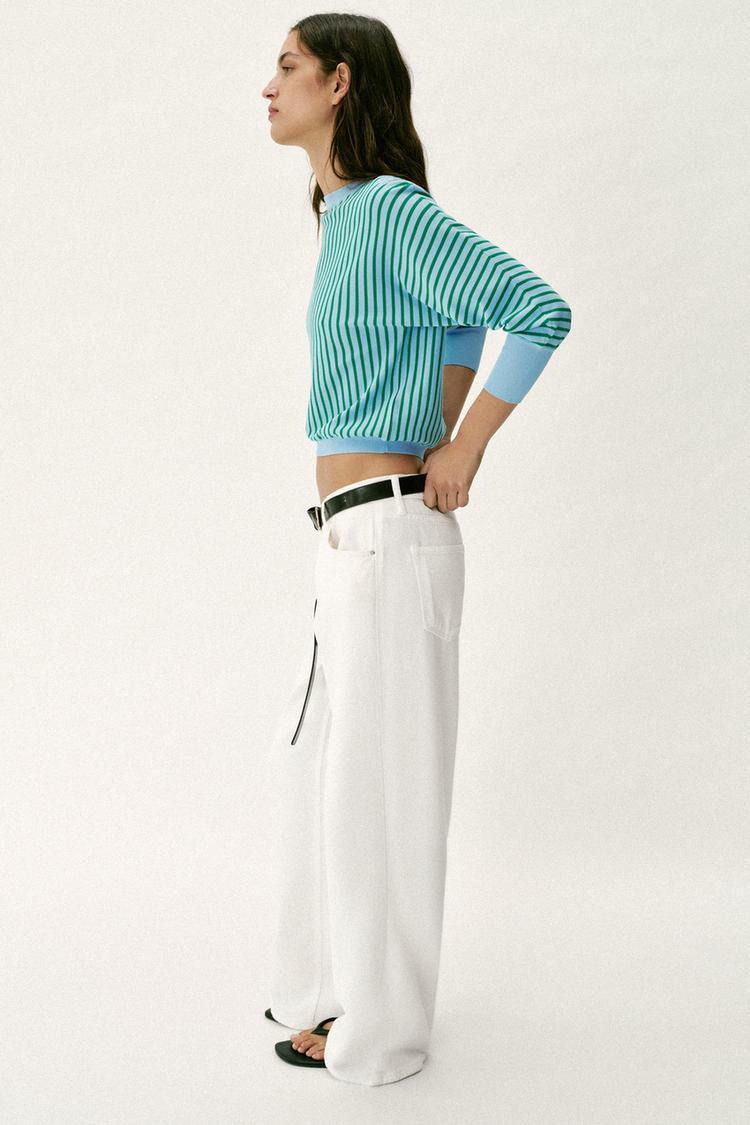 STRIPED KNIT SWEATSHIRT